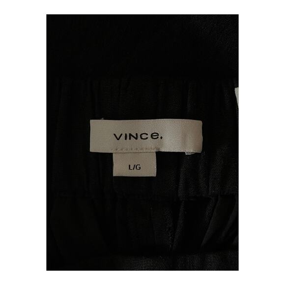 Vince Pants Straight Leg Linen Blend Pull-On black Large L - Picture 5 of 7